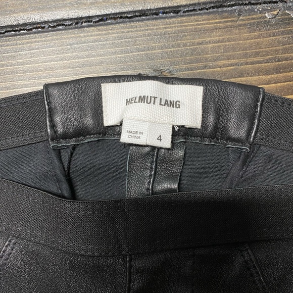 Helmut Lang Black Stretch Lambskin Leather Leggings / Skinny Pants - Picture 4 of 9